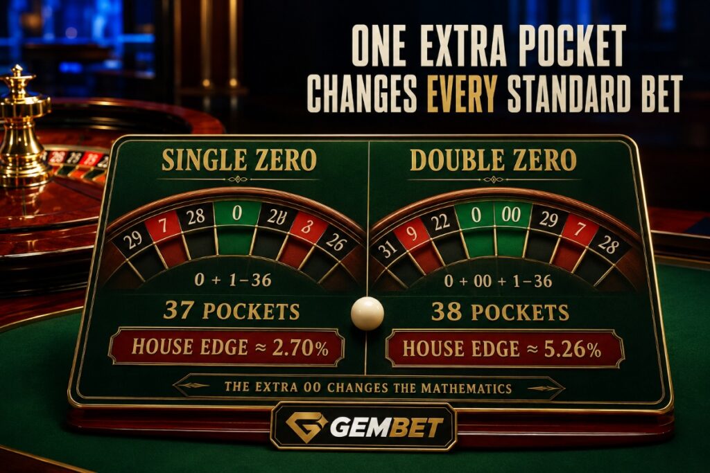 Live roulette Singapore comparison of single-zero and double-zero roulette wheels