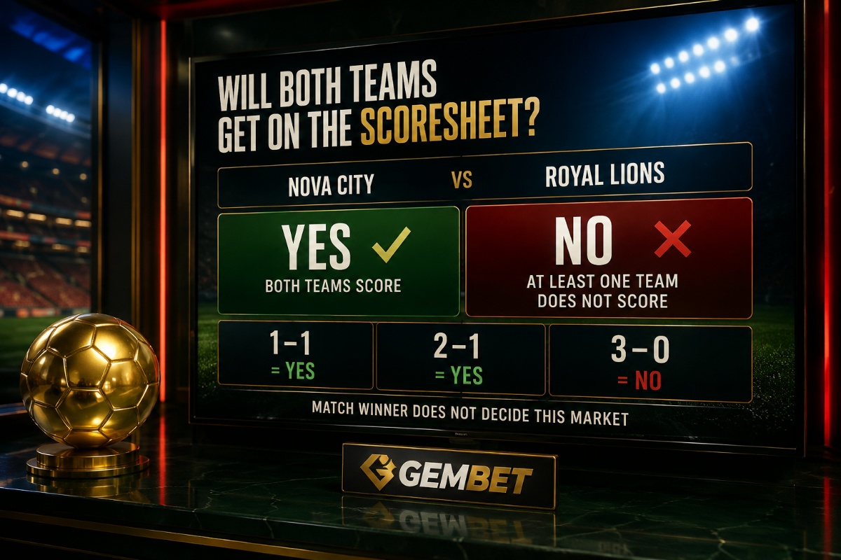 BTTS betting showing Yes and No outcomes for a football match